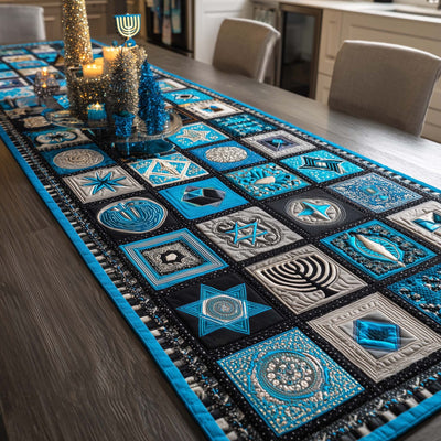 Hanukkah Patchwork Quilted Table Runner Halloween Table Runner Thanksgiving Table Decor
