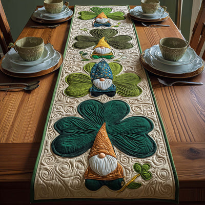 Clover Gnome Quilted Table Runner Halloween Table Runner Thanksgiving Table Decor