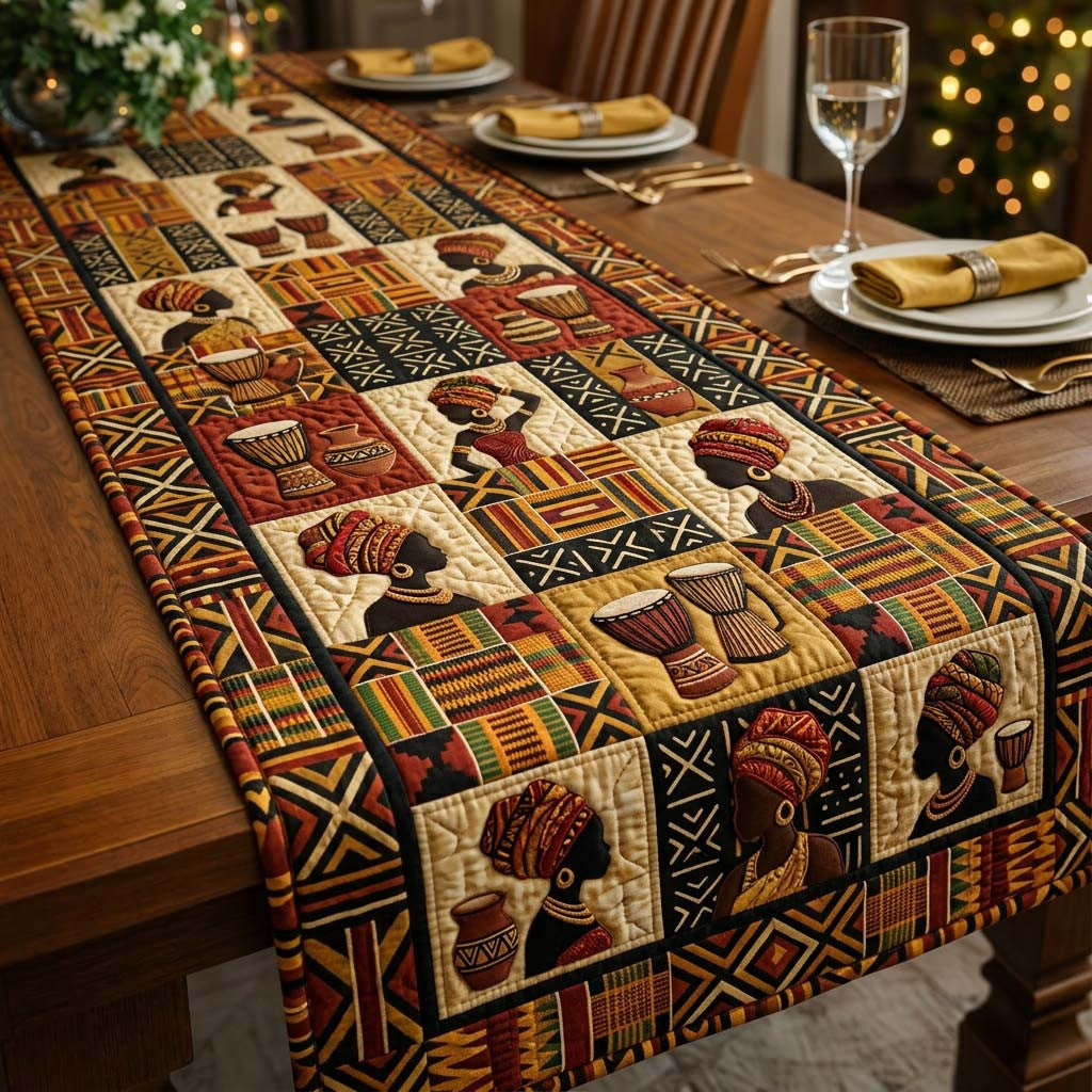 Heritage Rhythm Quilted Table Runner Halloween Table Runner Thanksgiving Table Decor