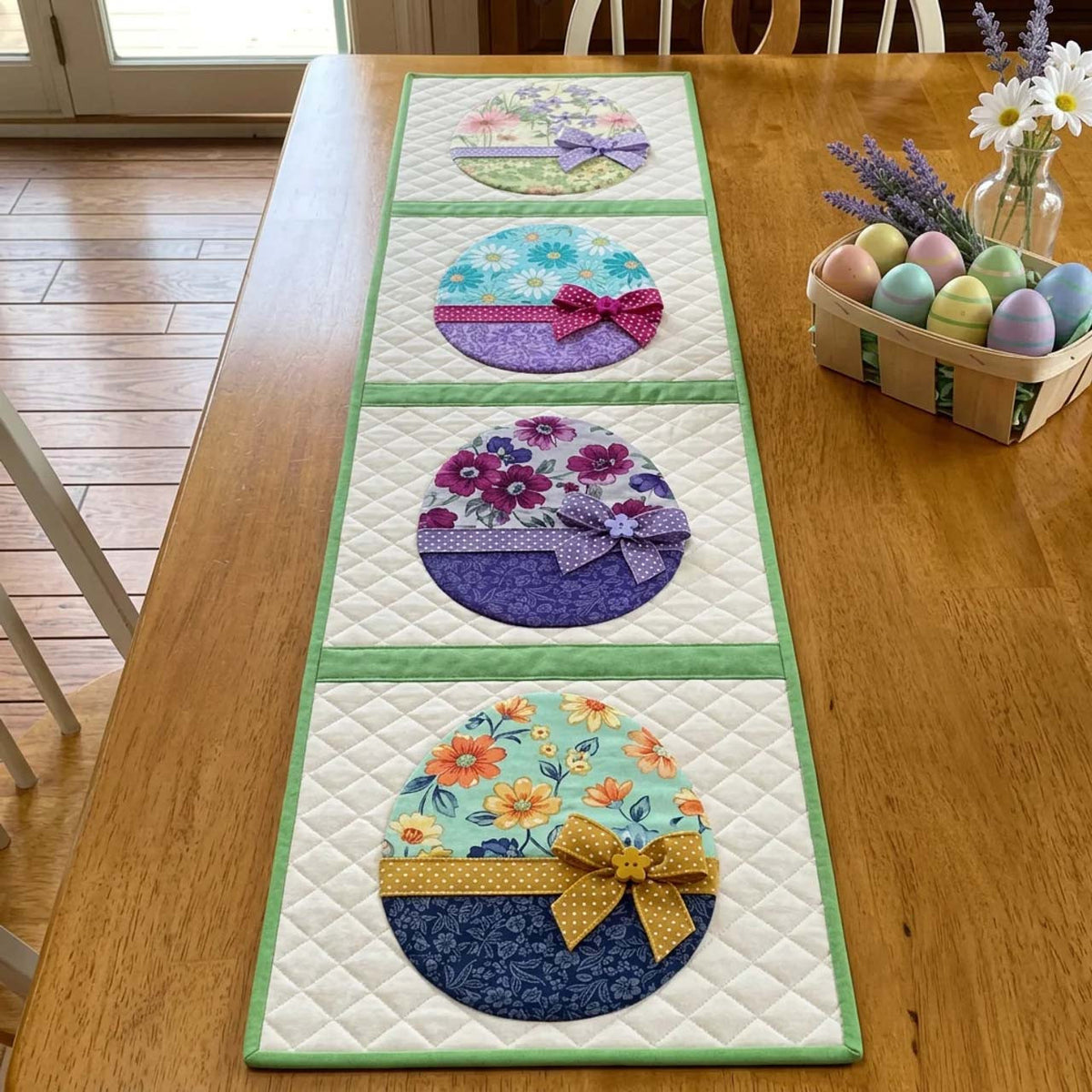 Blossom Eggs Quilted Table Runner Halloween Table Runner Thanksgiving Table Decor