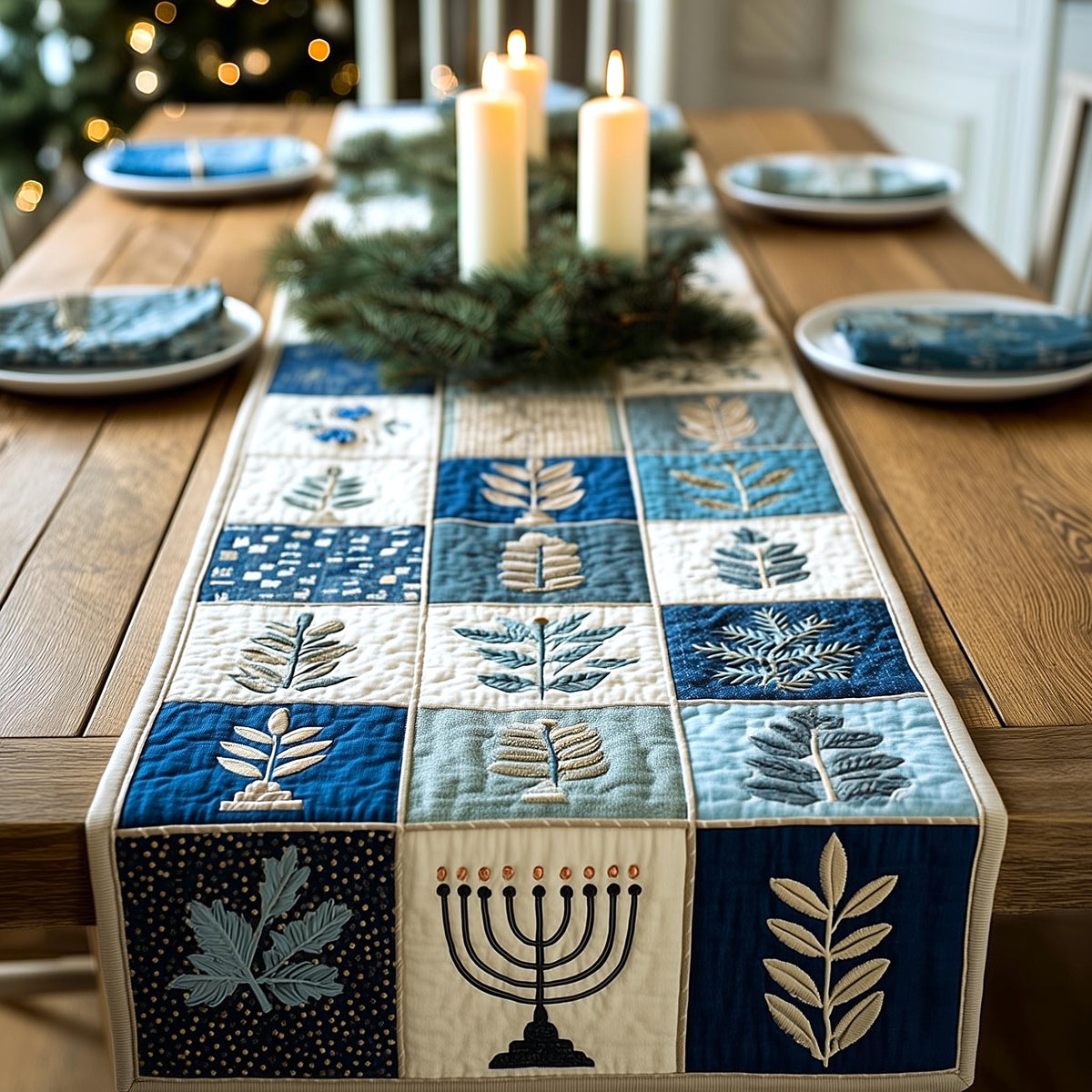 Festival Lights Quilted Table Runner Halloween Table Runner Thanksgiving Table Decor