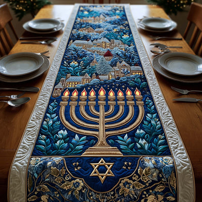 Hanukkah Quilted Table Runner Halloween Table Runner Thanksgiving Table Decor