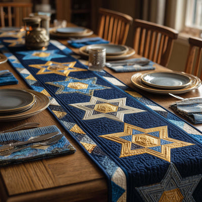 Hanukkah Quilted Table Runner Halloween Table Runner Thanksgiving Table Decor