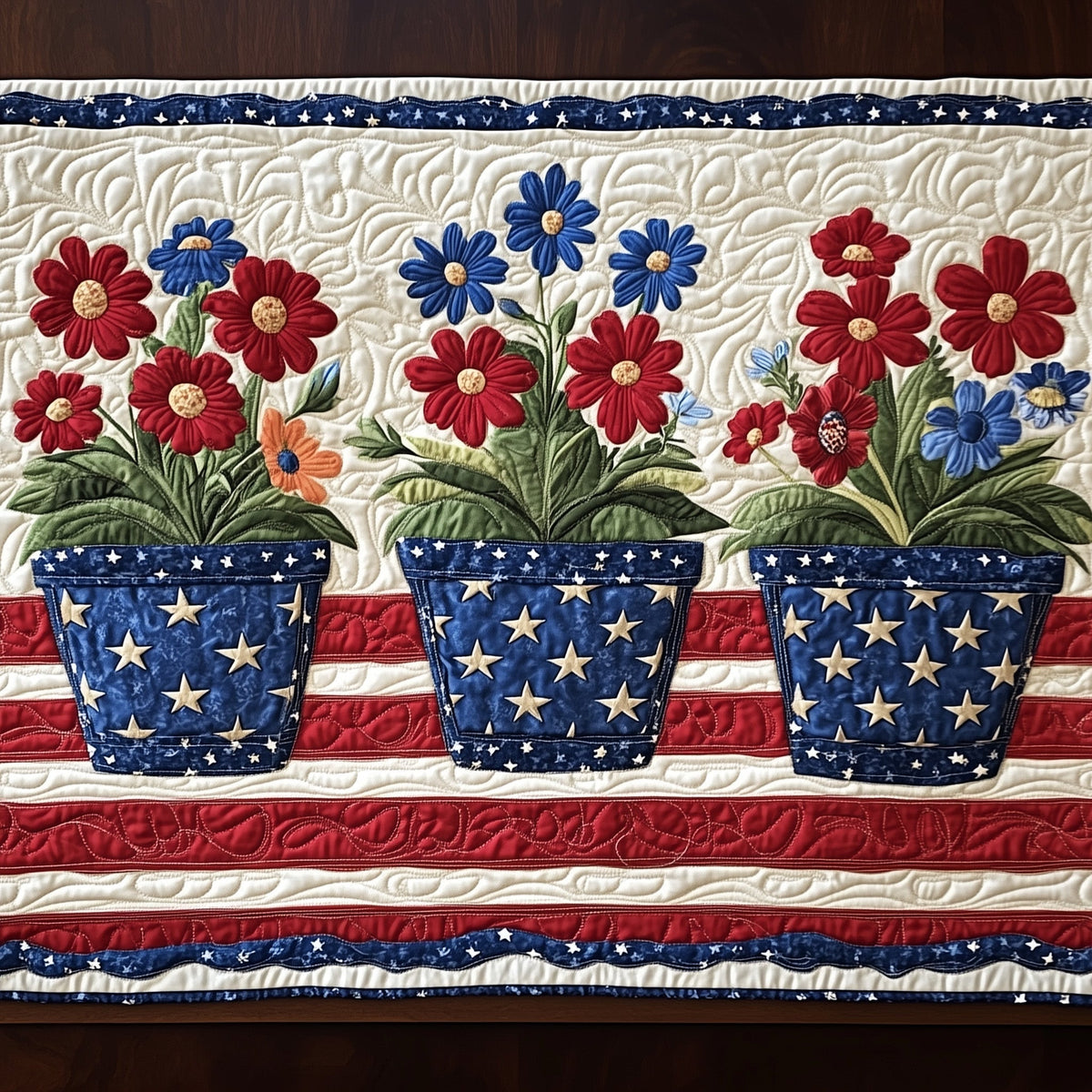American Bloom Quilted Table Runner Halloween Table Runner Thanksgiving Table Decor