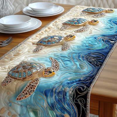 Magical Sea Turtle Quilted Table Runner Halloween Table Runner Thanksgiving Table Decor