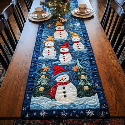 Snowmen  Quilted Table Runner Halloween Table Runner Thanksgiving Table Decor