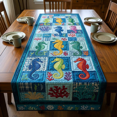 Marine Calm Quilted Table Runner Halloween Table Runner Thanksgiving Table Decor