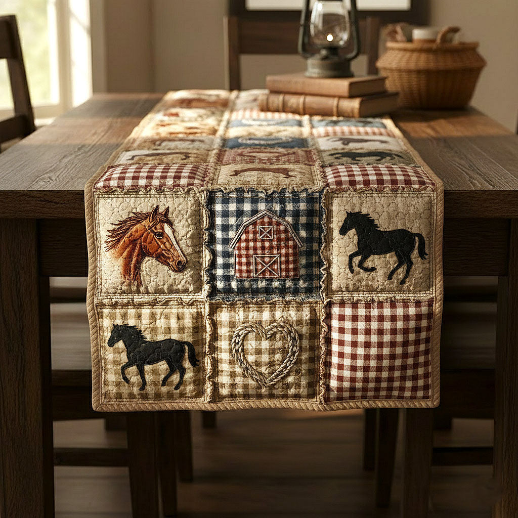 Barn Home Quilted Table Runner Halloween Table Runner Thanksgiving Table Decor