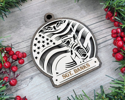 Custom US Armed Forces Wood Sign, Family Christmas Ornament, Christmas Decor
