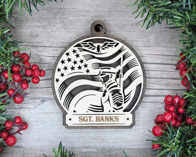 Custom US Armed Forces Wood Sign, Family Christmas Ornament, Christmas Decor