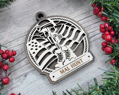 Custom US Armed Forces Wood Sign, Family Christmas Ornaments, Christmas Decor