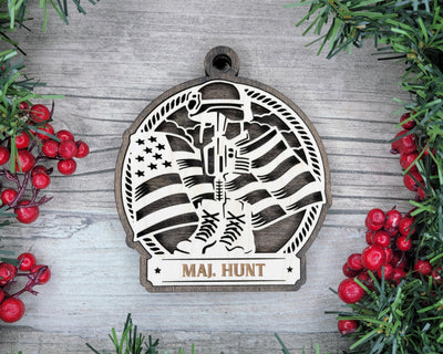 Custom US Armed Forces Wood Sign, Family Christmas Ornaments, Christmas Decor