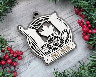 Custom Canada Maple Leaf Wood Sign, Family Christmas Ornament, Christmas Decor