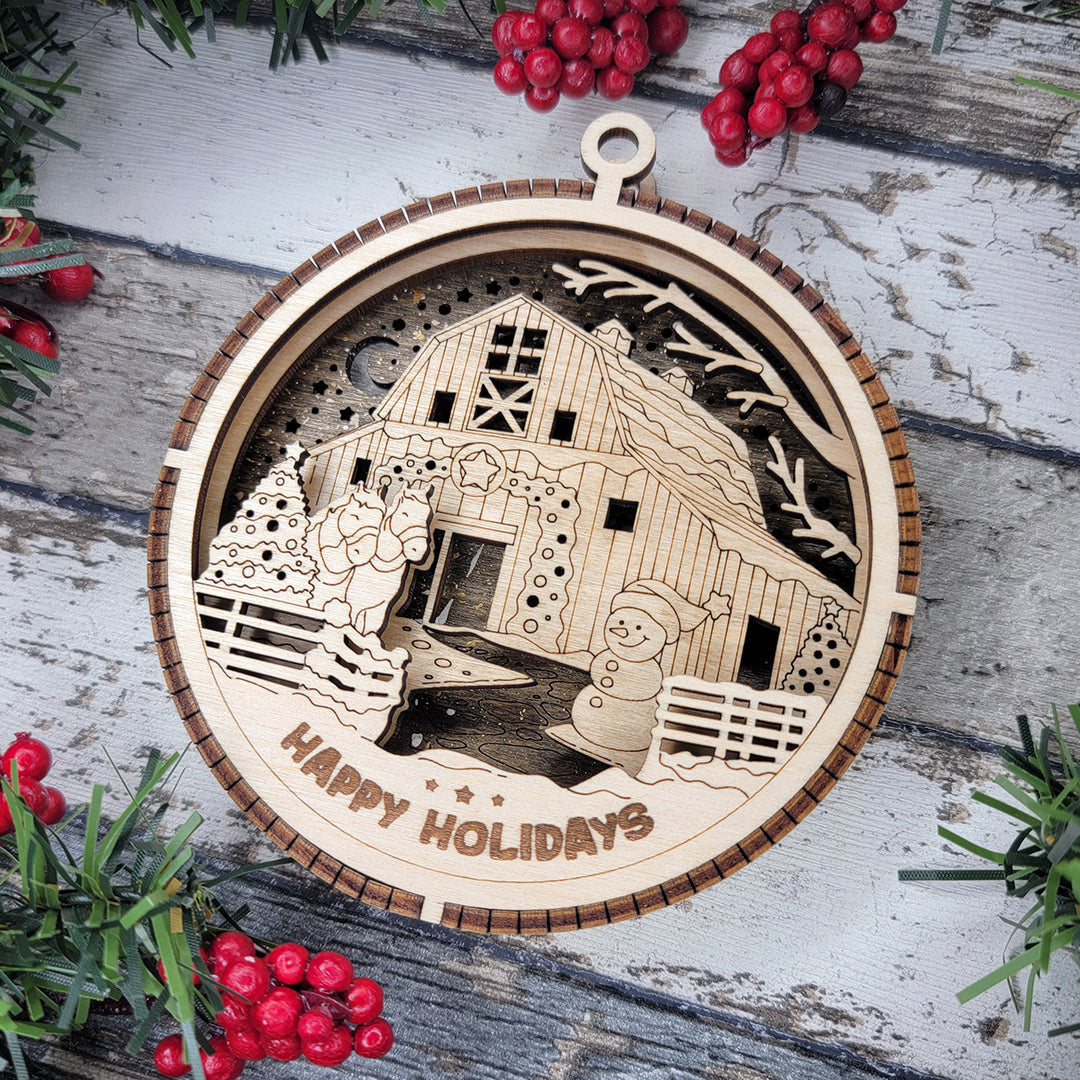 Rustic Farmhouse Wood Sign, Family Christmas Ornament, Christmas Decor