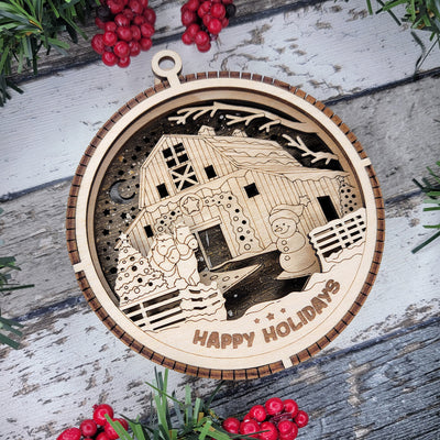 Rustic Farmhouse Wood Sign, Family Christmas Ornament, Christmas Decor