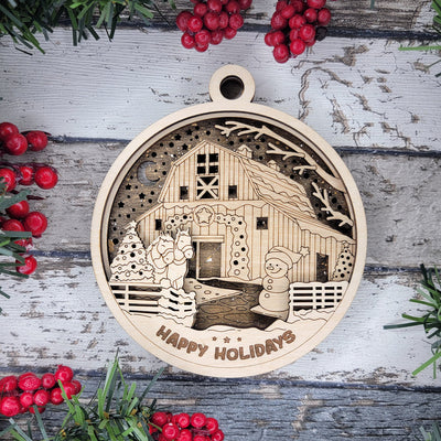 Rustic Farmhouse Wood Sign, Family Christmas Ornament, Christmas Decor