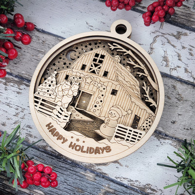 Rustic Farmhouse Wood Sign, Family Christmas Ornament, Christmas Decor
