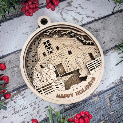 Rustic Farmhouse Wood Sign, Family Christmas Ornament, Christmas Decor