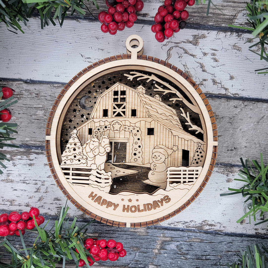 Rustic Farmhouse Wood Sign, Family Christmas Ornament, Christmas Decor