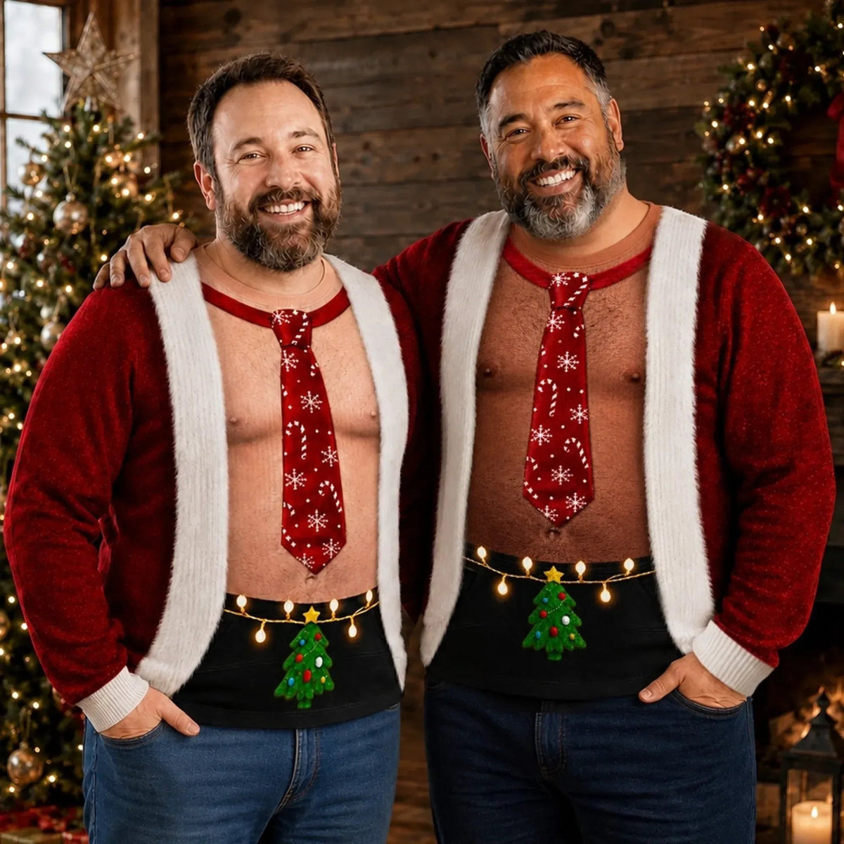 Custom Funny Santa Body Sweatshirt, Personalized Christmas Gift, Unisex Ugly Sweater
