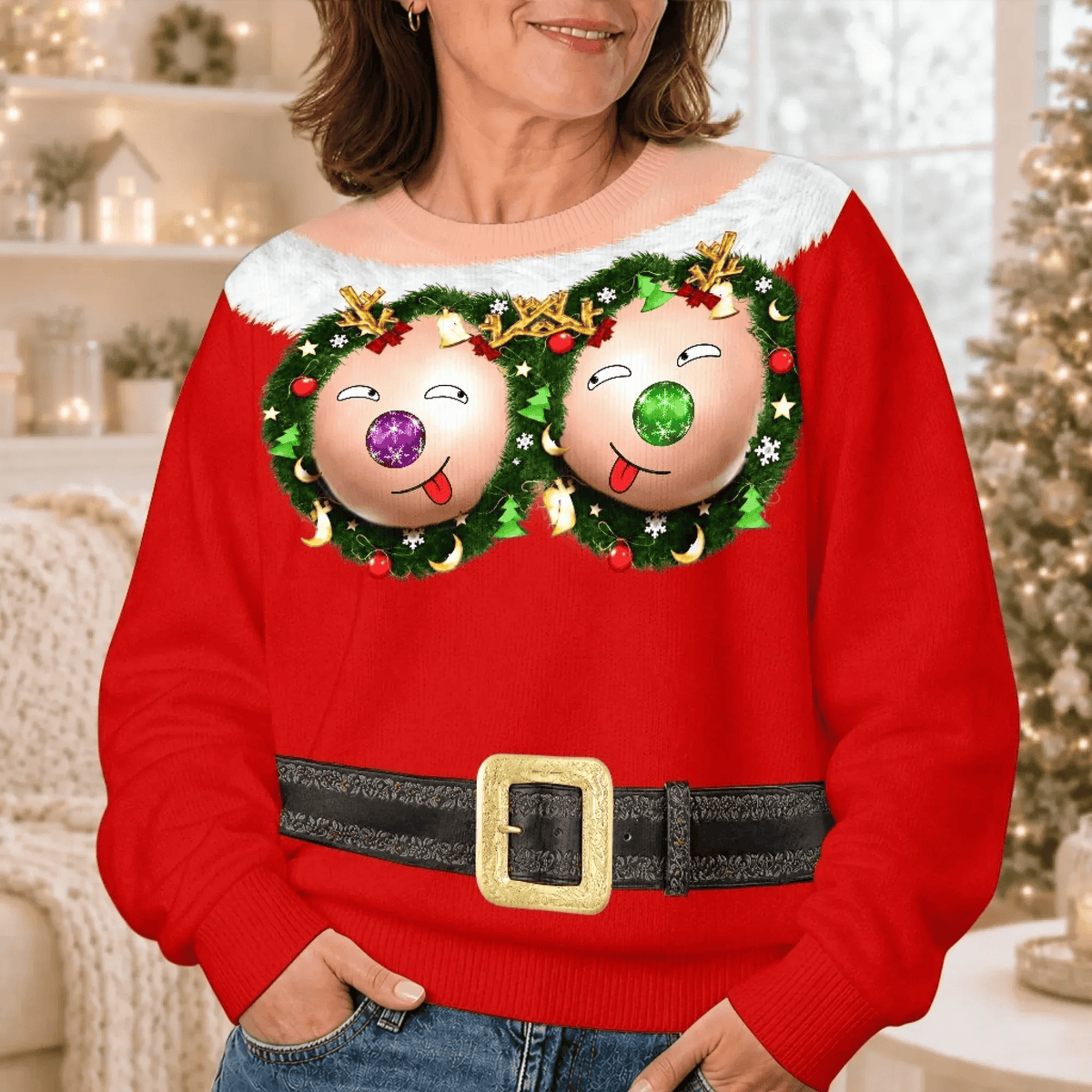 Custom Jingle My Baubles Sweatshirt, Personalized Christmas Gift For Women, Ugly Sweater