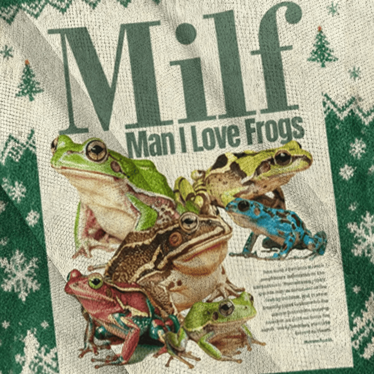 MILF Man I Love Frogs Meme Ugly Sweater, Funny Christmas Ugly Sweatshirt, Xmas Ugly Sweater