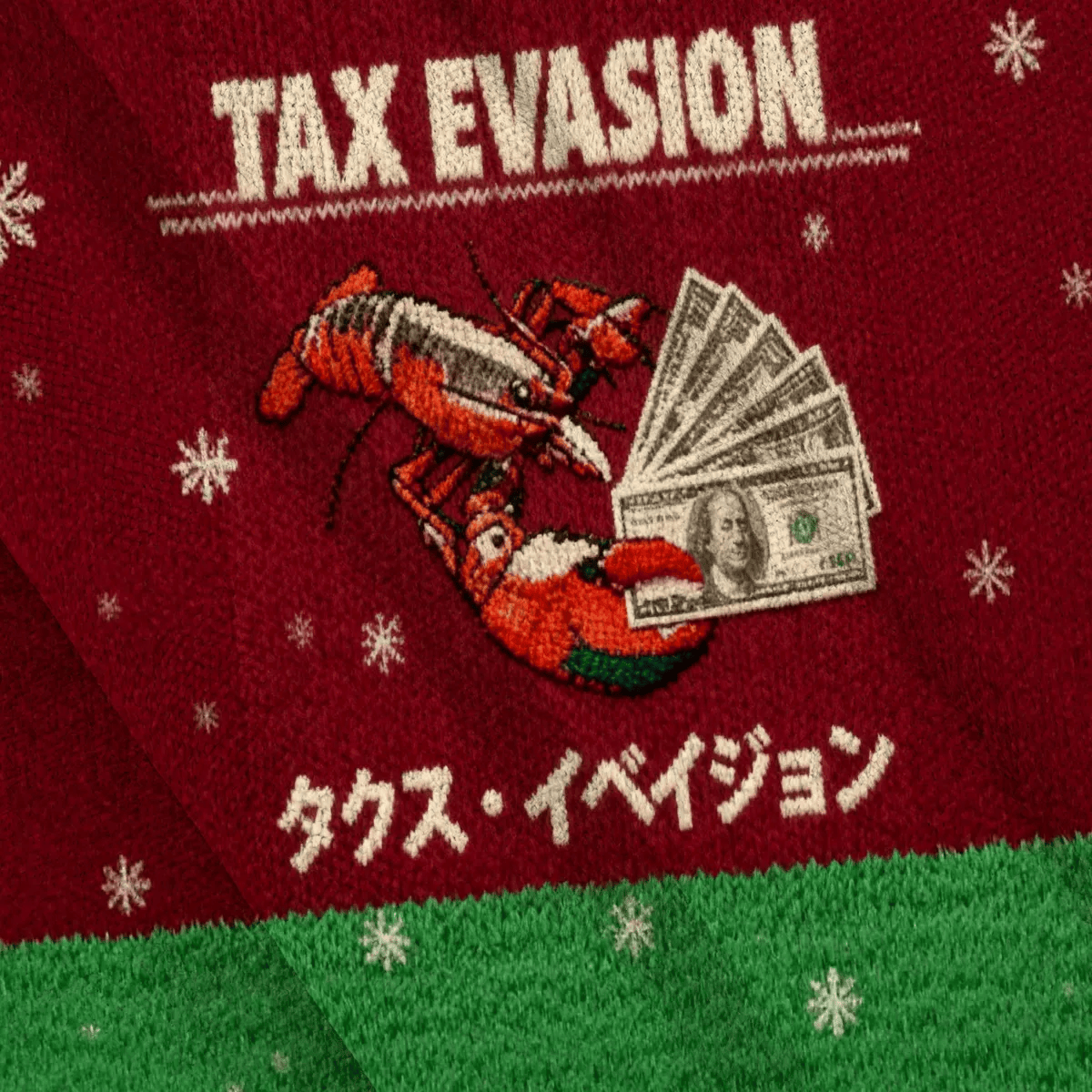 Tax Evasion Lobster Cash Funny Meme Ugly Sweater, Christmas Ugly Sweatshirt, Xmas Ugly Sweater