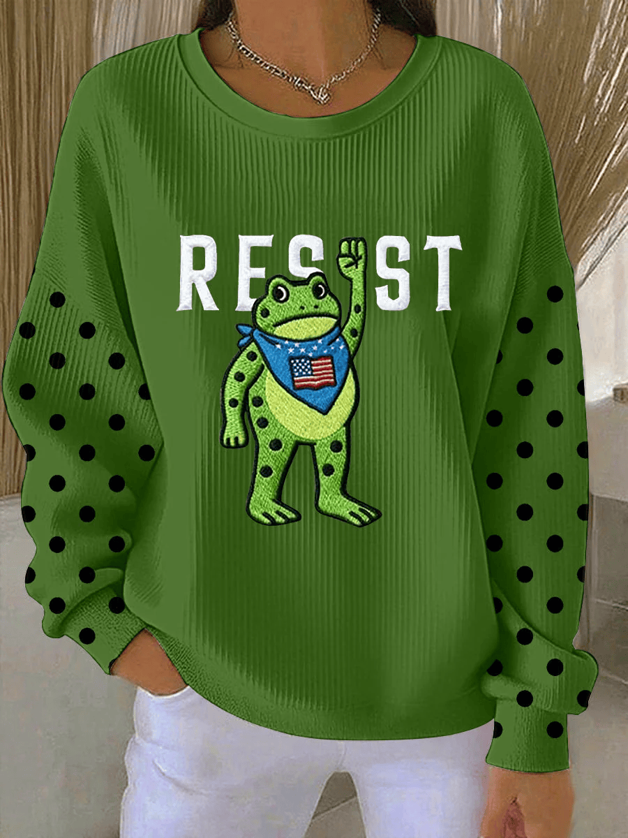 Portland Frog Resist Green Funny Ugly Sweater, Ugly Xmas Sweater, Christmas Ugly Sweatshirt