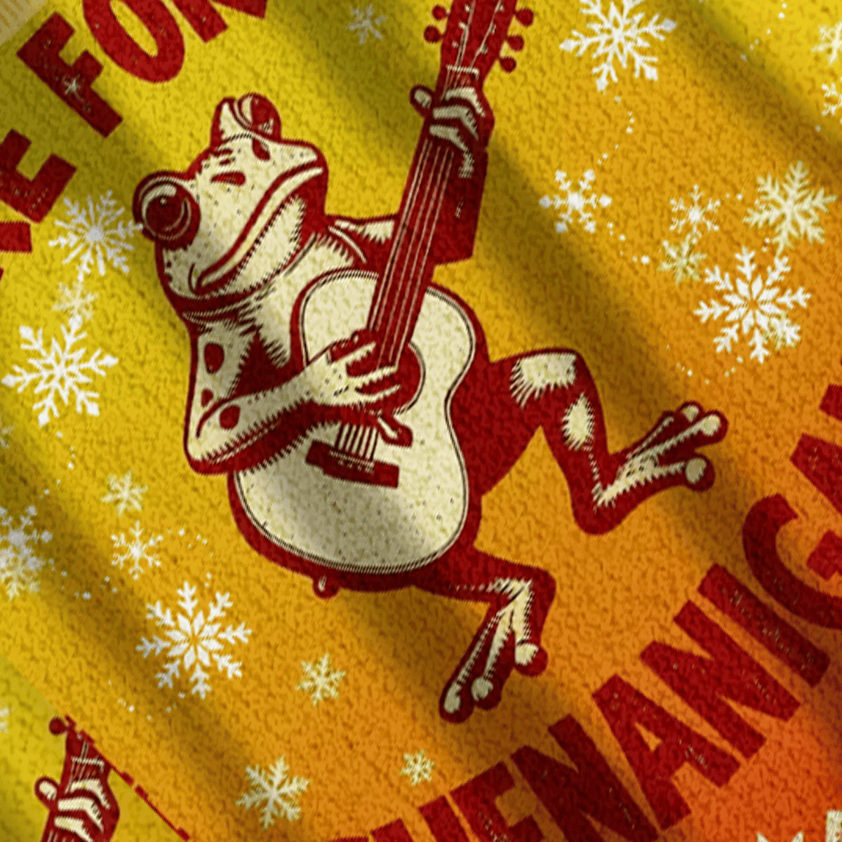 Here For The Shenanigans Frog Playing Guitar Ugly Sweater, Funny Christmas Ugly Sweatshirt, Xmas Ugly Sweater