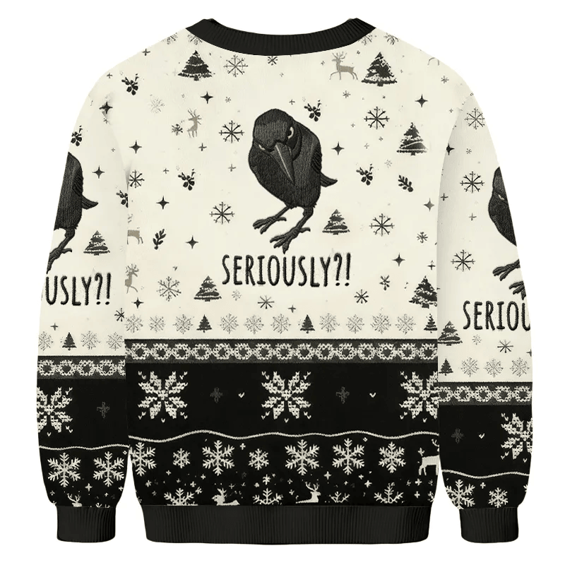 Raven Seriously Ugly Sweater, Funny Christmas Ugly Sweatshirt, Xmas Ugly Sweater