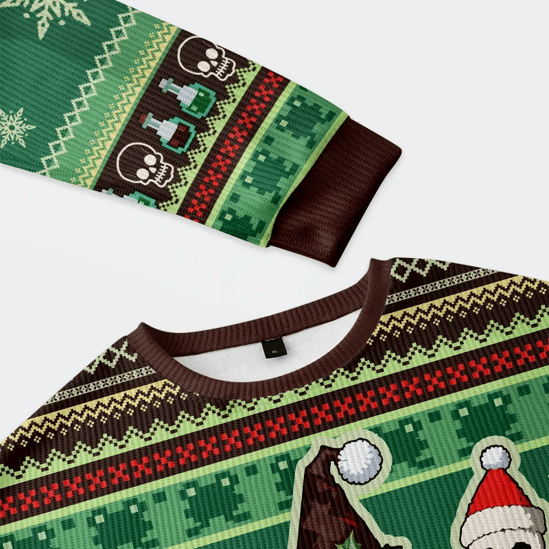 Frog Wizard Christmas Funny Ugly Sweater, Ugly Xmas Sweater, Christmas Ugly Sweatshirt