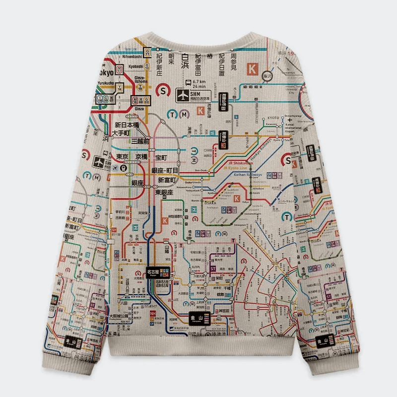Tokyo Subway Map Funny Ugly Sweater, Ugly Xmas Sweater, Christmas Ugly Sweatshirt