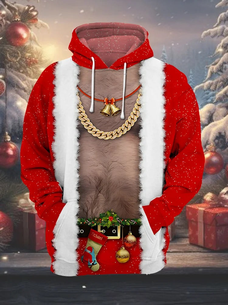 Christmas Costumes Hairy Belly Sweatshirt, Ugly Christmas Sweater, Christmas Hoodie
