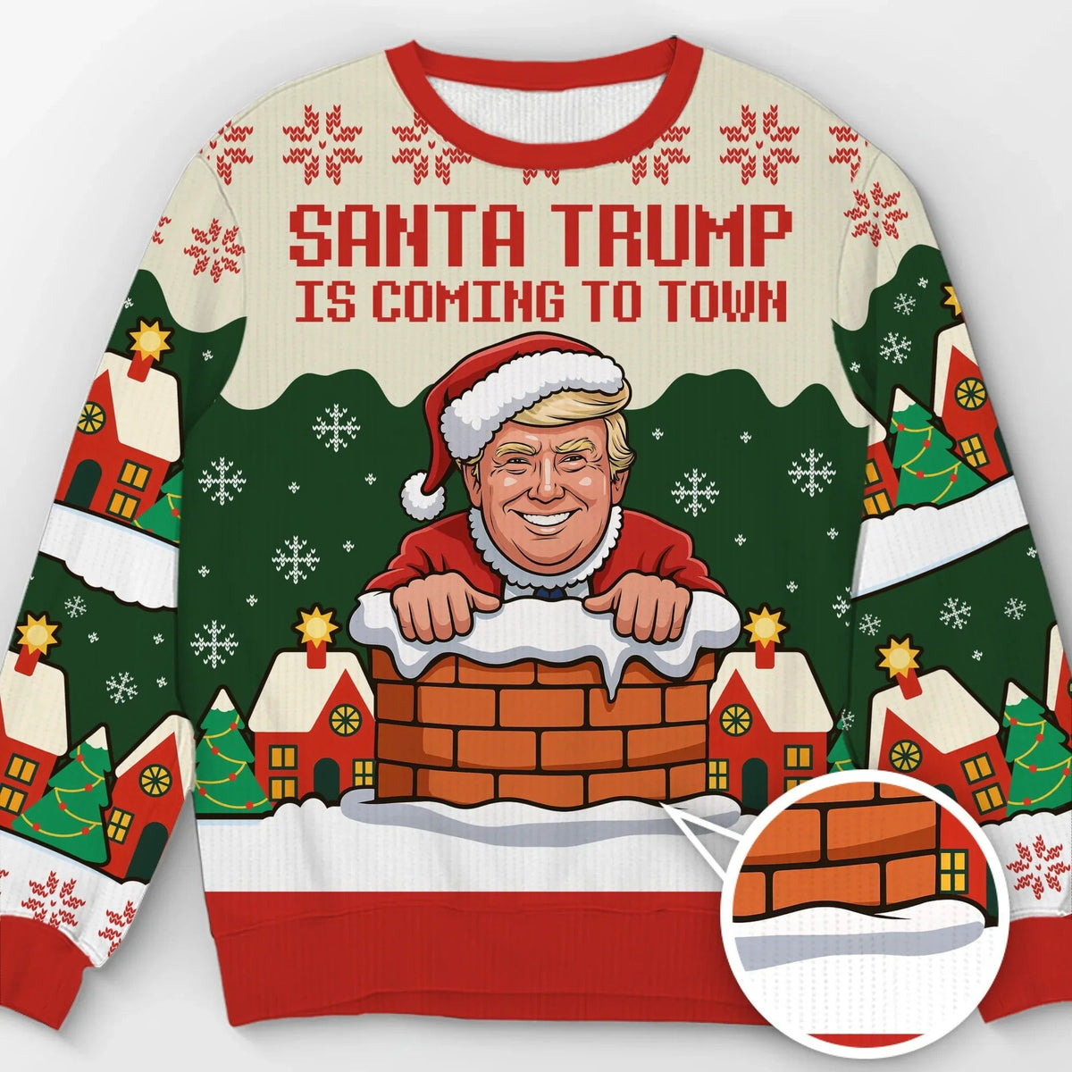 Funny Ugly Christmas Sweatshirt, Santa Trump Christmas Sweater, Gift for Christmas ZZIPREV