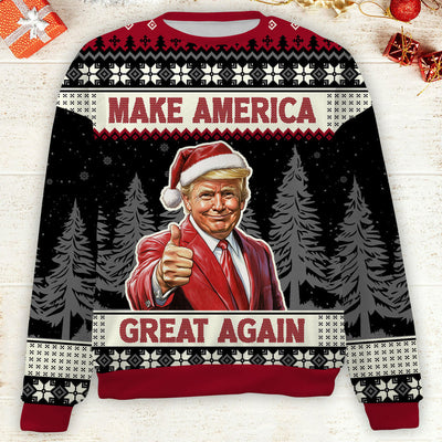 Trump Ugly Christmas Sweater, Make America Great Again Sweater ZZIPREV