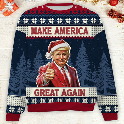 Trump Ugly Christmas Sweater, Make America Great Again Sweater ZZIPREV