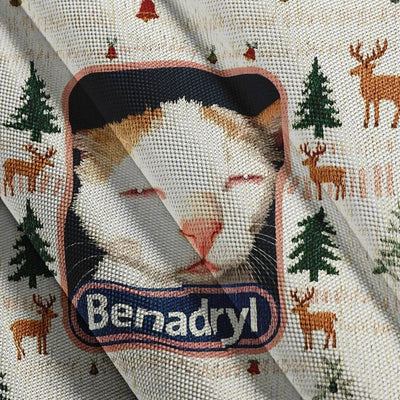 Benadryl Cat Ugly Sweater, Gift Ideas For Cat Lovers, Christmas Ugly Sweatshirt
