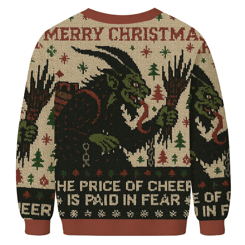 The Price Of Cheer Is Paid In Fear Vintage Christmas Sweater, Ugly Xmas Sweater, Christmas Ugly Sweatshirt