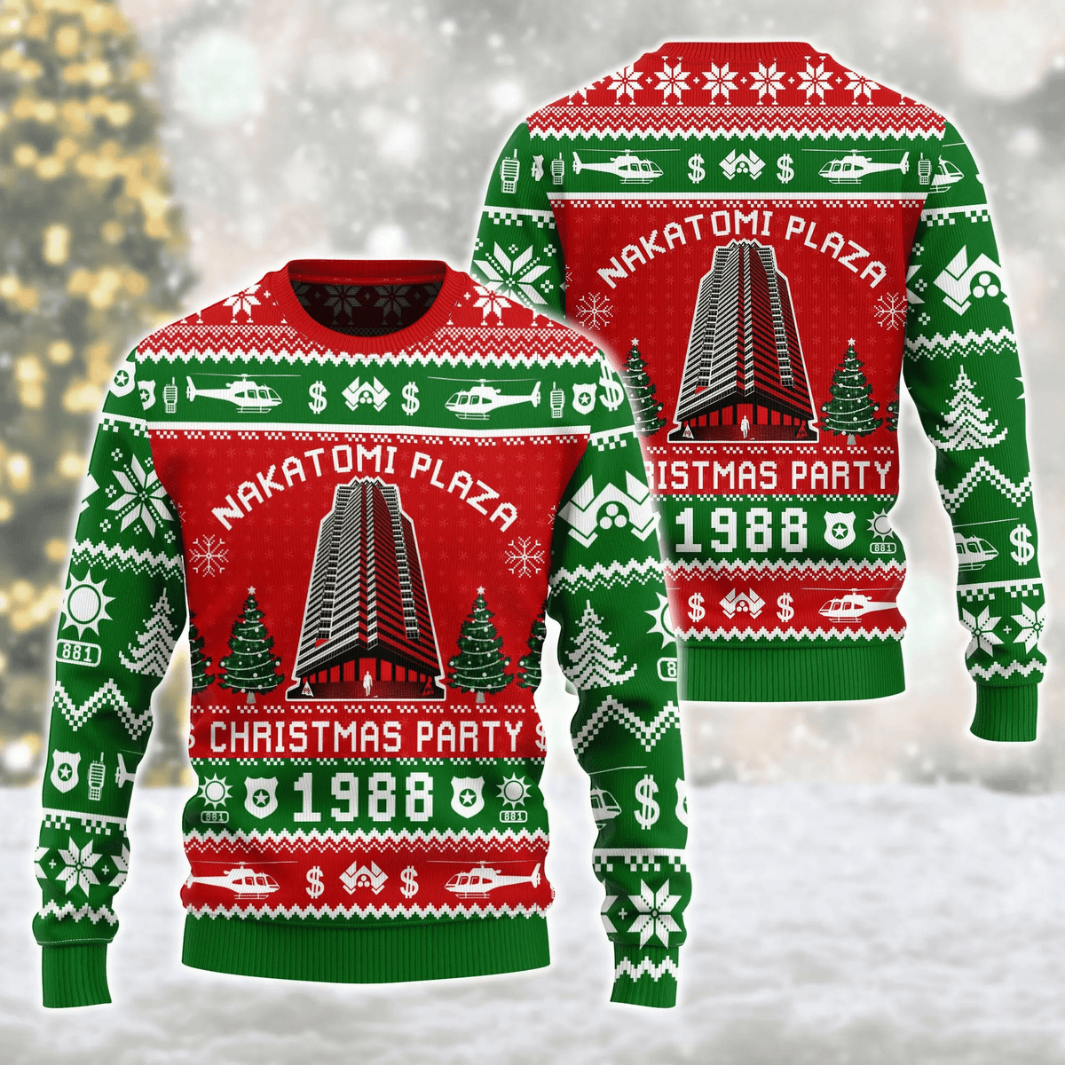 Nakatomi Plaza Christmas Party 1988 Christmas Sweater, Ugly Xmas Sweater, Christmas Ugly Sweatshirt ZZIPREV