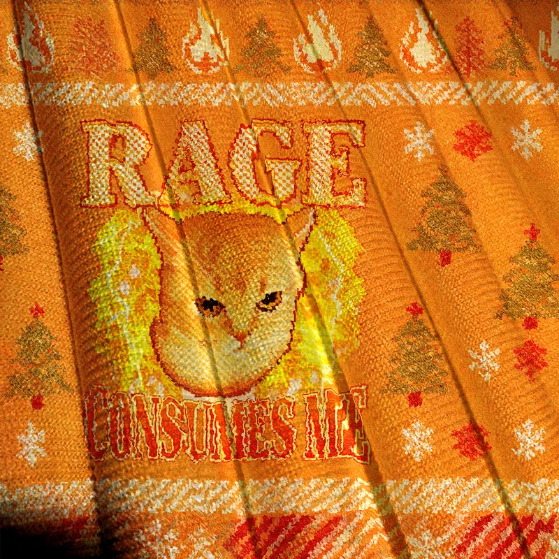 Rage Consumes Me Edgy Funny Cat Meme Vintage Christmas Sweater, Ugly Xmas Sweater, Christmas Ugly Sweatshirt