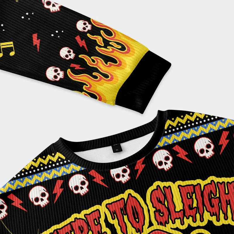 Rock And Roll Gingerbread Man Funny Ugly Sweater, Ugly Xmas Sweater, Christmas Ugly Sweatshirt