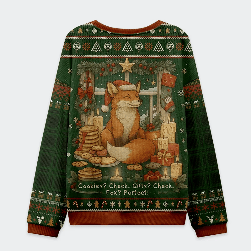 Cookies Candles And A Foxy Holiday Funny Ugly Sweater, Ugly Xmas Sweater, Christmas Ugly Sweatshirt