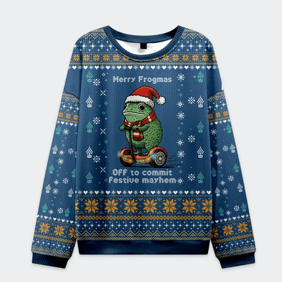 Funny Frogmas Mischief Funny Ugly Sweater, Ugly Xmas Sweater, Christmas Ugly Sweatshirt