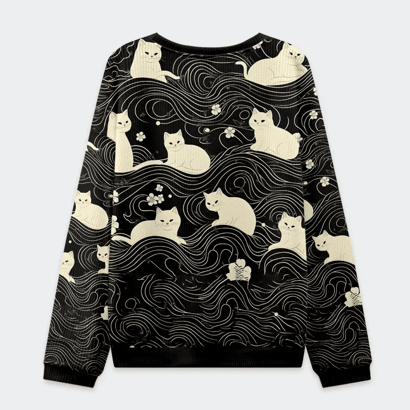 Mysterious Cat Funny Ugly Sweater, Ugly Xmas Sweater, Christmas Ugly Sweatshirt