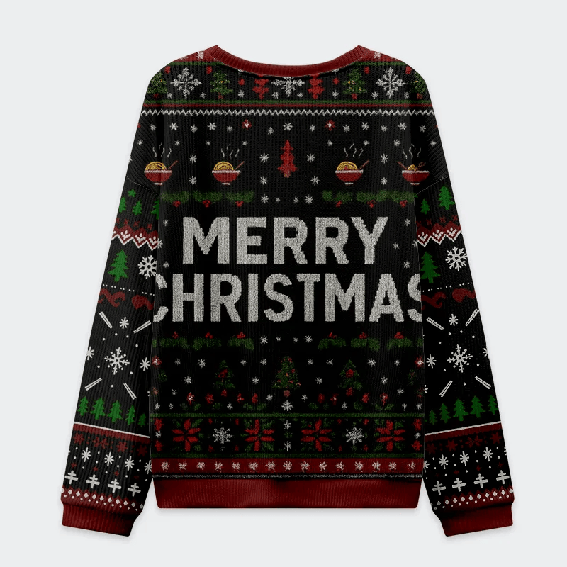 Noodles & Cheer Holiday Funny Ugly Sweater, Ugly Xmas Sweater, Christmas Ugly Sweatshirt