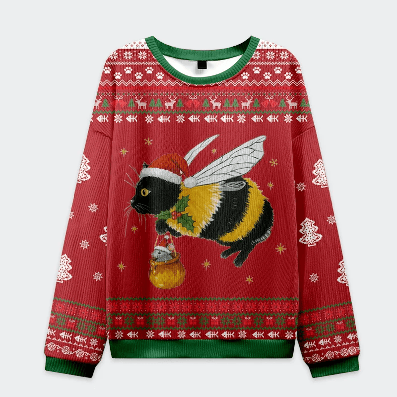 Catbee Funny Ugly Sweater, Ugly Xmas Sweater, Christmas Ugly Sweatshirt