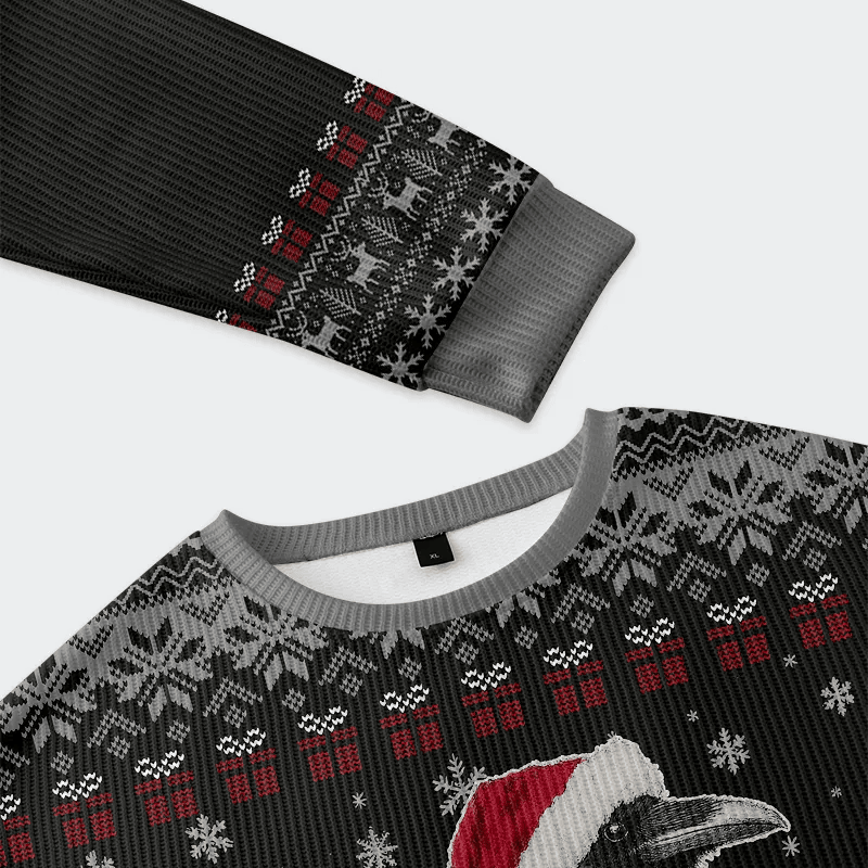 Lights Santa Raven Funny Ugly Sweater, Ugly Xmas Sweater, Christmas Ugly Sweatshirt