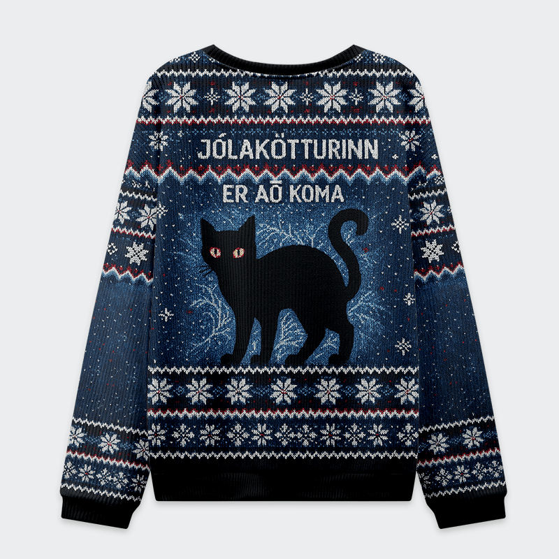 The Yule Cat is Coming Funny Ugly Sweater, Ugly Xmas Sweater, Christmas Ugly Sweatshirt