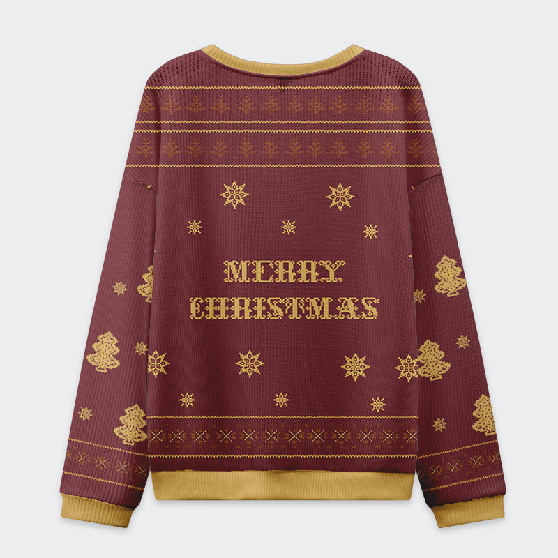 Penguin Overstimulated but Festive Funny Ugly Sweater, Ugly Xmas Sweater, Christmas Ugly Sweatshirt