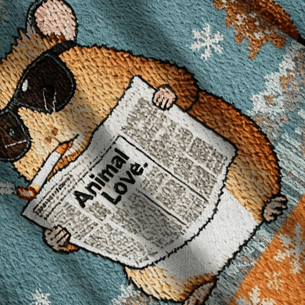 Hamster Reading Newspaper And Smoking Ugly Sweater, Funny Christmas Ugly Sweatshirt